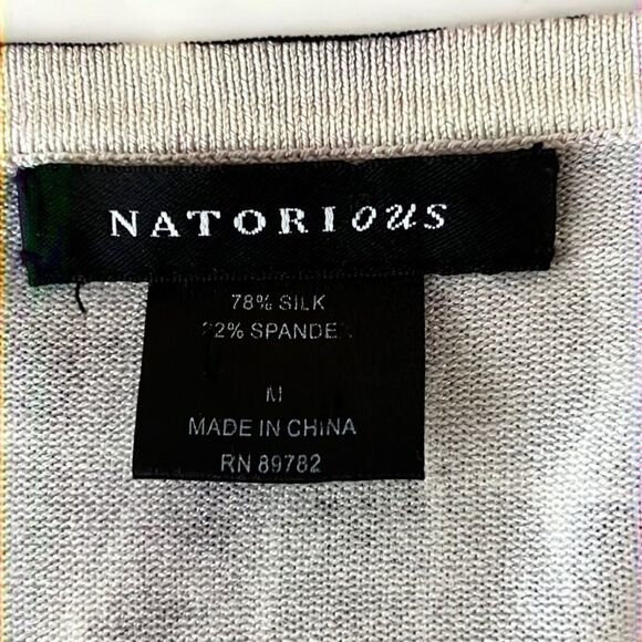 NATORI ous Silk Blend Animal Print Knit Top - Picture 6 of 9